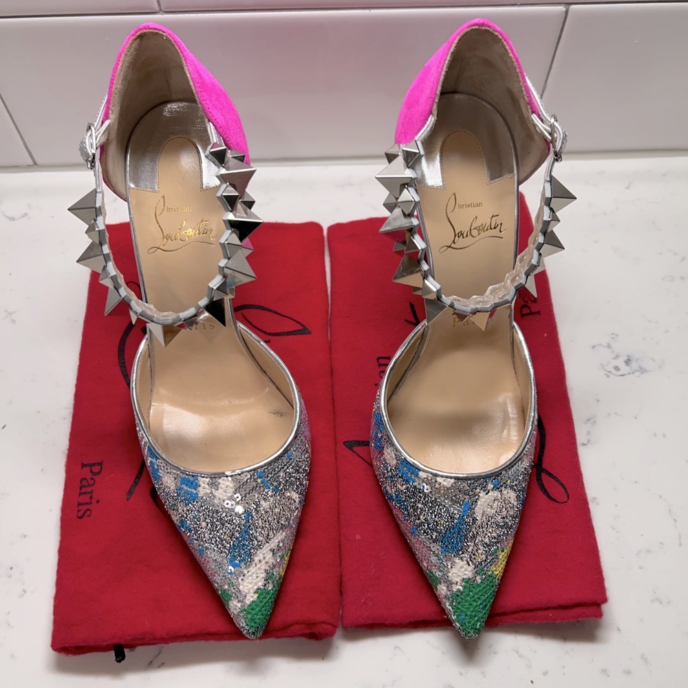Christian Louboutin Planet Chic d’Orsay Embellished pumps - 7.5/37.5 - Picture 5 of 12